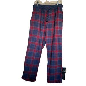 Marks & Spencer Men’s UK Sz M 31/28 Cotton Flannel Red Blue Plaid Pajama Bottoms